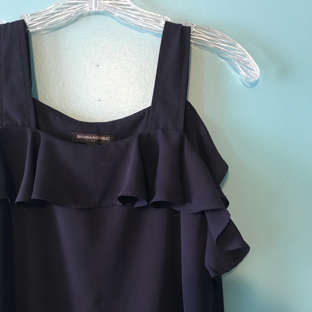 Banana Republic Navy Ruffle Tank Top